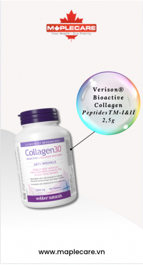 Viên uống giảm nếp nhăn tăng đàn hồi da Collagen30 Anti Wrinkle 2500mg