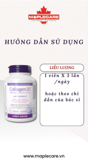 Viên uống giảm nếp nhăn tăng đàn hồi da Collagen30 Anti Wrinkle 2500mg