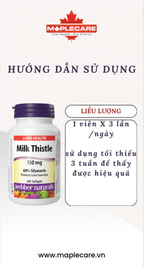 Viên uống bảo vệ hỗ trợ chức năng gan Milk Thistle 60 Silymarin 150mg
