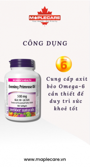 Viên uống bổ sung Omega 6, hỗ trợ duy trì sức khỏe Evening Primrose Oil 500mg 