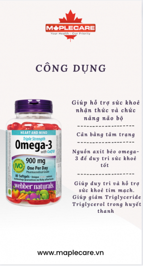 Viên uống hỗ trợ sức khỏe tim mạch Omega-3 with C0Q10 900mg