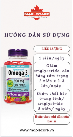 Viên uống hỗ trợ sức khỏe tim mạch Omega-3 with C0Q10 900mg