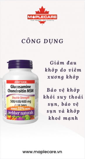 Viên uống giảm đau khớp, sụn Glucosamine Chondroitin MSM 500/400/400mg