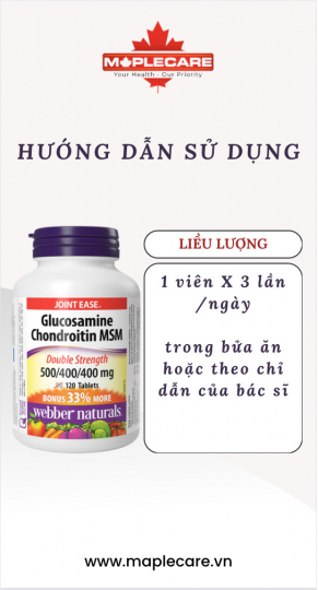 Viên uống giảm đau khớp, sụn Glucosamine Chondroitin MSM 500/400/400mg