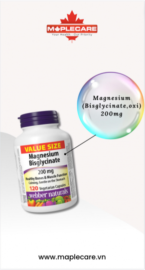 Viên uống bổ sung Magnesium Bisglycinate 200mg