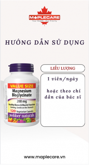 Viên uống bổ sung Magnesium Bisglycinate 200mg
